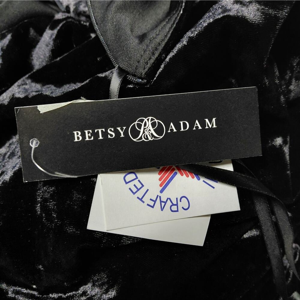 Betsy & Adam Velvet Formal Evening Gown Womens Size 6 Black Wedding Party Dress - Picture 8 of 10